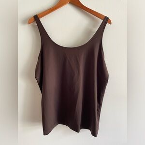Chicos Womens Sz 3 Cami Brown Adjustable Strap Tank Top Nylon Spandex Travel